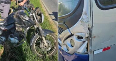 COLISÃO FATAL AO AMANHECER: Motociclista de 47 anos morre após grave acidente com ônibus em estrada de Guaratinguetá
