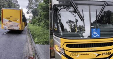 TRAGÉDIA NO PARAÍSO: ÔNIBUS AVANÇA DURANTE DESEMBARQUE, ESMAGA PÉ DE IDOSA E DEIXA CENA DE DESESPERO EM UBATUBA