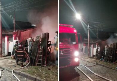 NOITE DE DESESPERO: CASA DE MADEIRA É DESTRUÍDA POR INCÊNDIO EM CARAGUATATUBA