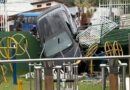 CARRO INVADE ÁREA DE PARQUINHO E ACADEMIA AO AR LIVRE EM ILHABELA APÓS MOTORISTA PERDER O CONTROLE