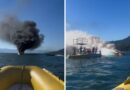 FOGO NO MAR: EMBARCAÇÃO PEGA FOGO, AFUNDA E OCUPANTE É RESGATADO POR NAVEGANTES EM ILHABELA