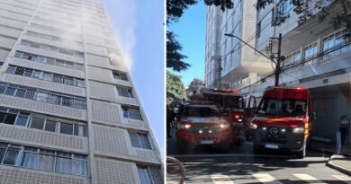CURTO-CIRCUITO EM GELADEIRA PROVOCA INCÊNDIO EM APARTAMENTO E DEIXA MORADOR E PORTEIRO INTOXICADOS EM SÃO JOSÉ