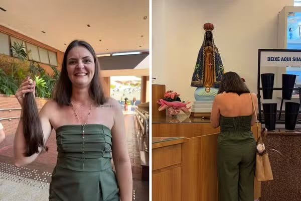 GESTO DE FÉ EMOCIONA APARECIDA: CAPIXABA VIAJA 18 HORAS E ENTREGA O PRÓPRIO CABELO COMO AGRADECIMENTO