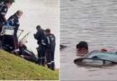 CARRO CAI NO LAGO DO TABOÃO E MOTORISTA MORRE APÓS TENTATIVA DE RESGATE