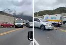 BATIDA DE FRENTE ENTRE DOIS CARROS DEIXA QUATRO FERIDOS E PARA O TRÂNSITO NO CONTORNO SUL DA TAMOIOS