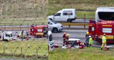 MANHÃ DE TENSÃO NA DUTRA: MOTOCICLISTA FICA GRAVEMENTE FERIDO APÓS BATIDA COM CARRO EM TAUBATÉ