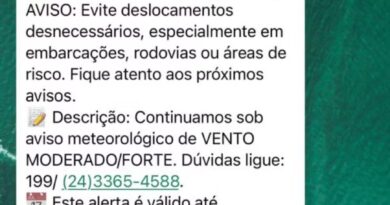 ANGRA SOB ALERTA: DEFESA CIVIL PEDE QUE MORADORES EVITEM MAR E RODOVIAS DIANTE DE VENTOS FORTES E RISCO ASSOCIADO A CICLONE