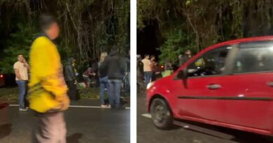 BATIDA ENTRE CARROS TERMINA COM DOIS CICLISTAS ATROPELADOS NA RIO-SANTOS EM UBATUBA; UM FICA EM ESTADO GRAVE