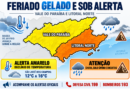FERIADO GELADO E SOB ALERTA: FRENTE FRIA DERRUBA TERMÔMETROS E MANTÉM RISCO DE CHUVA NO VALE E LITORAL